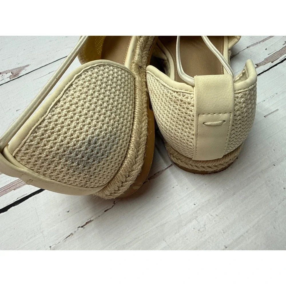 Esprit Ada Cream Beige‎ Woven Espadrille Flat Sandals Womens 8.5M Boho-Chic
